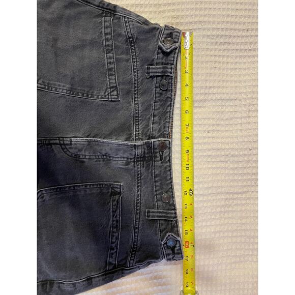 Free People We The Free Palmer Black Denim High Waist Cut Off Shorts Size 31 - Picture 5 of 13